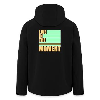 Vivre dans l’instant Pleine conscience de la présence - Veste softshell homme en polyester recyclé Stanley/Stella - noir - Dos - AI Model Male 185 light (185cm)