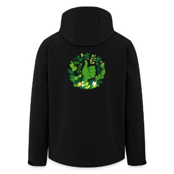 Grüner Daumen im Blattkranz Pflanzenliebe Gärtner - Recycelte Männer Softshell-Jacke von Stanley/Stella - Schwarz - Hinten - AI Model Male 185 light (185cm)