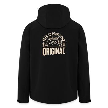 Februar 1985 – Legende der Gipfel und Berge - Recycelte Männer Softshell-Jacke von Stanley/Stella - Schwarz - Hinten - AI Model Male 185 light (185cm)