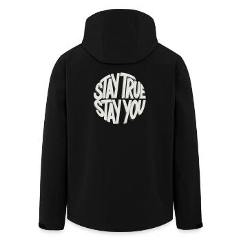 Reste fidèle, reste toi-même - Veste softshell homme en polyester recyclé Stanley/Stella - noir - Dos - AI Model Male 185 light (185cm)
