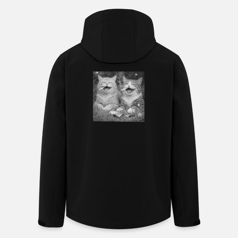 Katzen lachen mit Zigaretten - Recycelte Männer Softshell-Jacke von Stanley/Stella - Schwarz