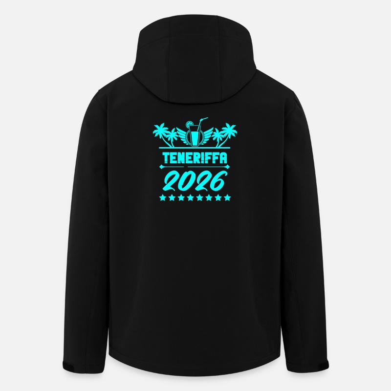 Teneriffa 2026 Inselurlaub - Recycelte Männer Softshell-Jacke von Stanley/Stella - Schwarz