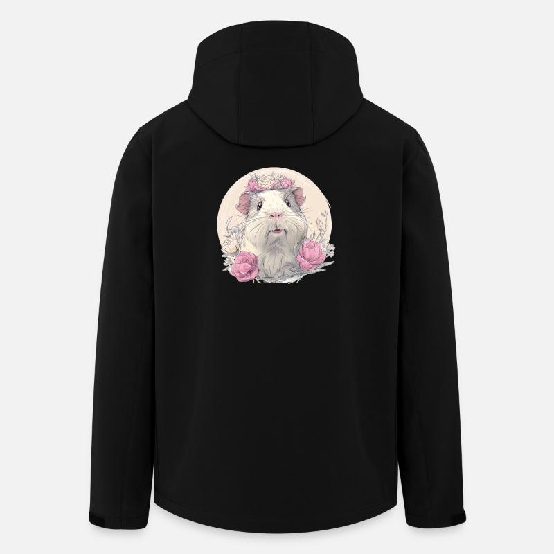 Meerschweinchen mit Blumen - Recycelte Männer Softshell-Jacke von Stanley/Stella - Schwarz