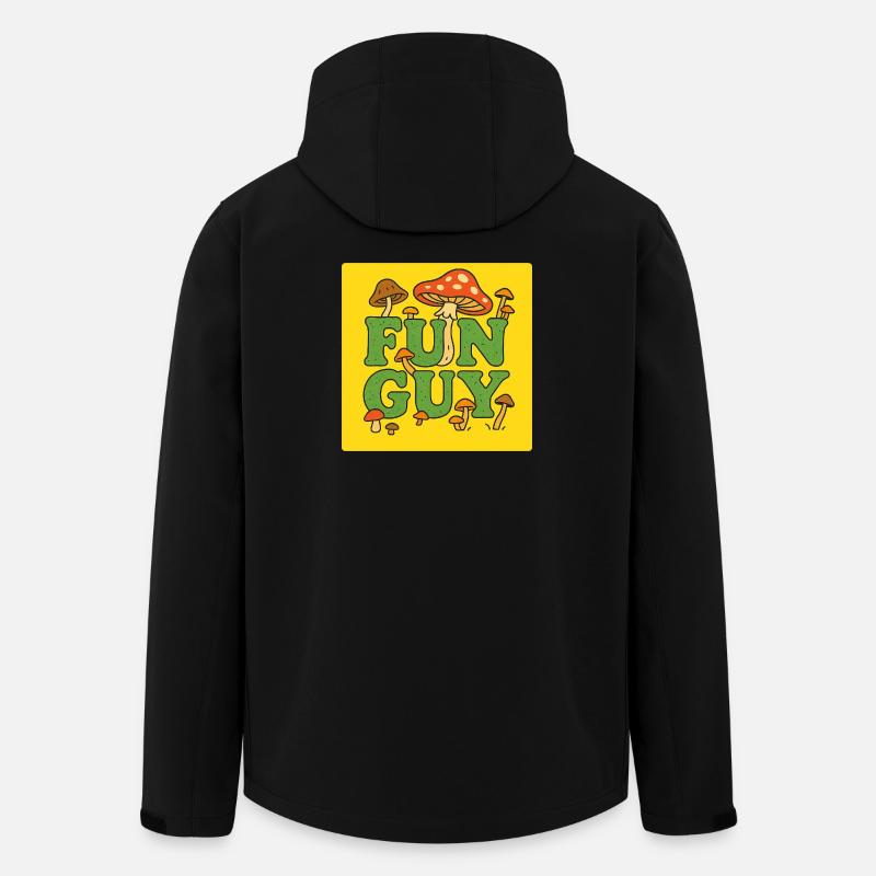 Fun Guy Mushrooms Tee - Men’s Recycled Softshell Jacket by Stanley/Stella - black