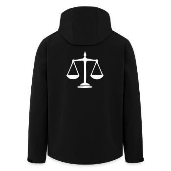 Jura Rechtsanwalt Waage Jurist Gericht Gesetz - Recycelte Männer Softshell-Jacke von Stanley/Stella - Schwarz - Hinten - AI Model Male 185 light (185cm)