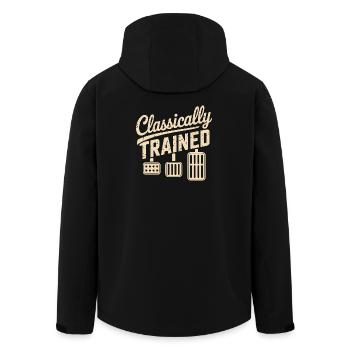 Classically Trained Auto Schaltgetriebe - Recycelte Männer Softshell-Jacke von Stanley/Stella - Schwarz - Hinten - AI Model Male 185 light (185cm)