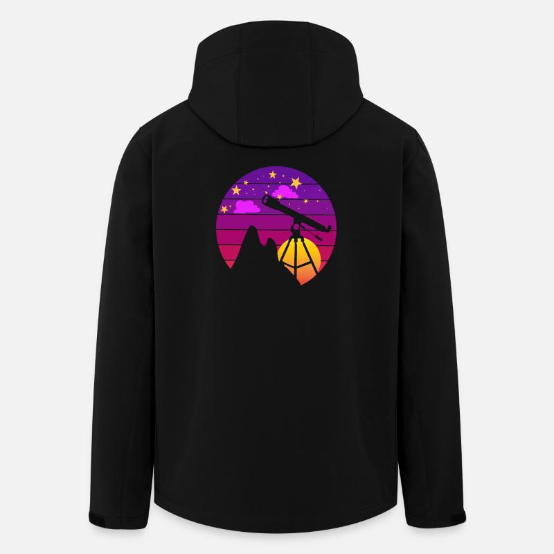 Retro Astronomie Teleskop Sonnenuntergang - Recycelte Männer Softshell-Jacke von Stanley/Stella - Schwarz