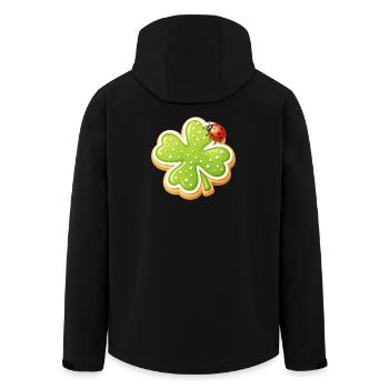 Kleeblatt Keks mit Marienkäfer  - Recycelte Männer Softshell-Jacke von Stanley/Stella - Schwarz - Hinten - AI Model Male 185 light (185cm)