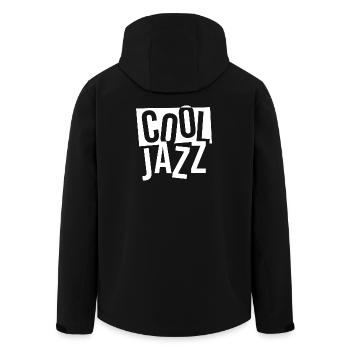 Pile typographique jazz audacieuse - Veste softshell homme en polyester recyclé Stanley/Stella - noir - Dos - AI Model Male 185 light (185cm)