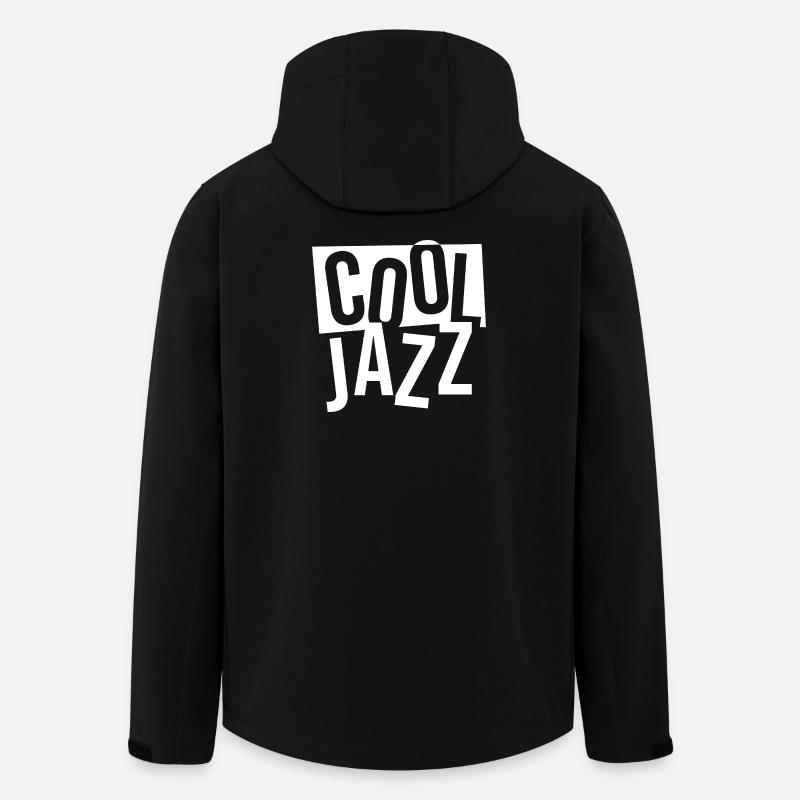 Pile typographique jazz audacieuse - Veste softshell homme en polyester recyclé Stanley/Stella - noir
