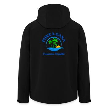 Punta Cana Beach - Men’s Recycled Softshell Jacket by Stanley/Stella - black - Back - AI Model Male 185 light (185cm)