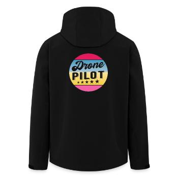 Pilote de drone Insigne de gradient de pilote Drohnenpilot - Veste softshell homme en polyester recyclé Stanley/Stella - noir - Dos - AI Model Male 185 light (185cm)