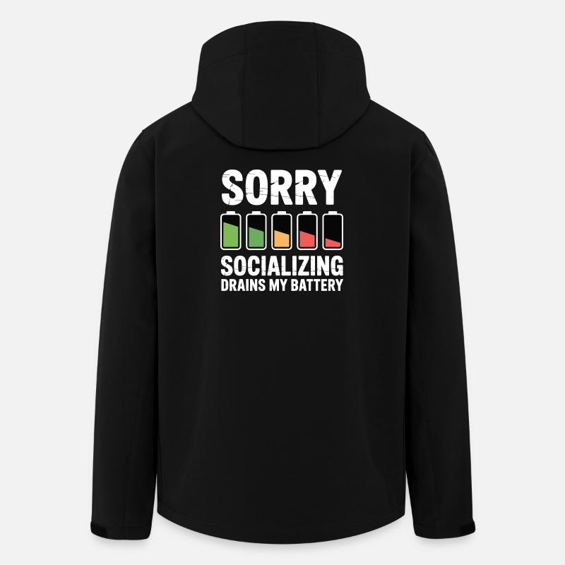 Joke about sociable, exhausted introverts - Men’s Recycled Softshell Jacket by Stanley/Stella - black