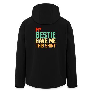 Meine beste Freundin hat mir dieses Hemd mit Retro-Typografie geschenkt - Recycelte Männer Softshell-Jacke von Stanley/Stella - Schwarz - Hinten - AI Model Male 185 light (185cm)