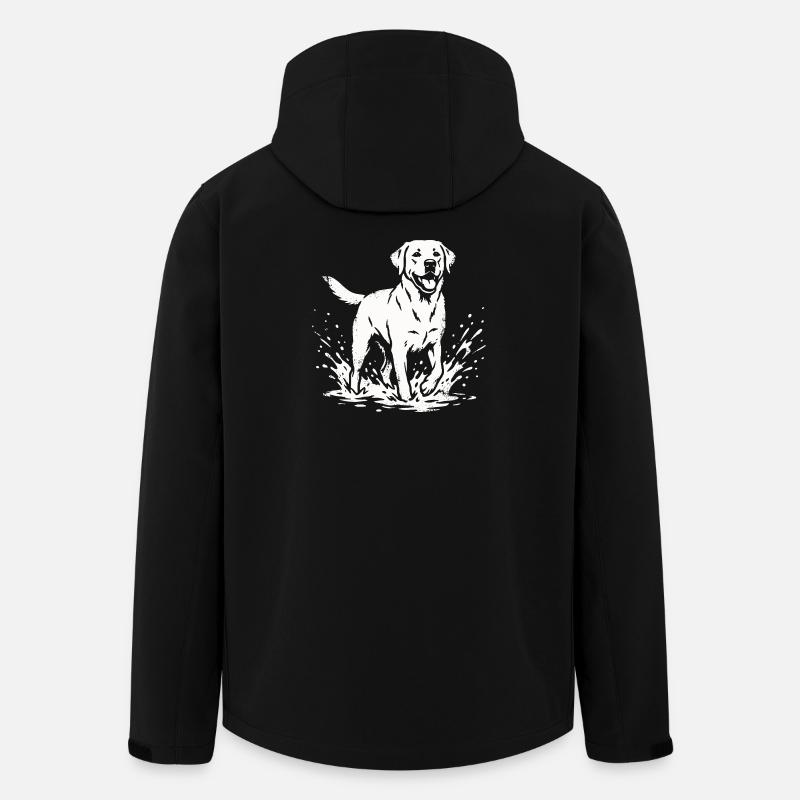 Labrador Water Splash Dog Lover Shirt - Recycelte Männer Softshell-Jacke von Stanley/Stella - Schwarz