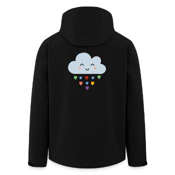 Mignons nuages en forme de cœurs arc-en-ciel Kawaii Happy Mood Design - Veste softshell homme en polyester recyclé Stanley/Stella - noir - Dos - AI Model Male 185 light (185cm)