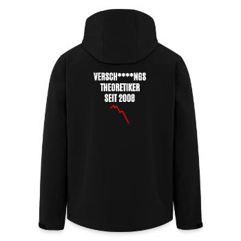 Verschwörungstheoretiker Wirtschaft - Recycelte Männer Softshell-Jacke von Stanley/Stella - Schwarz - Hinten - AI Model Male 185 light (185cm)