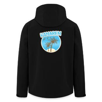Canary Islands Palm Beach Logo - Men’s Recycled Softshell Jacket by Stanley/Stella - black - Back - AI Model Male 185 light (185cm)