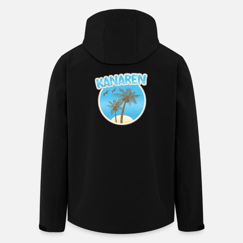 Canary Islands Palm Beach Logo - Men’s Recycled Softshell Jacket by Stanley/Stella - black