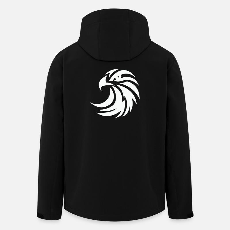 Ørn silhuet - Stanley/Stella herre softshelljakke i genanvendt polyester - sort