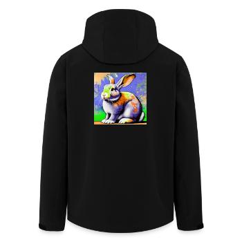 rabbit - Men’s Recycled Softshell Jacket by Stanley/Stella - black - Back - AI Model Male 185 light (185cm)