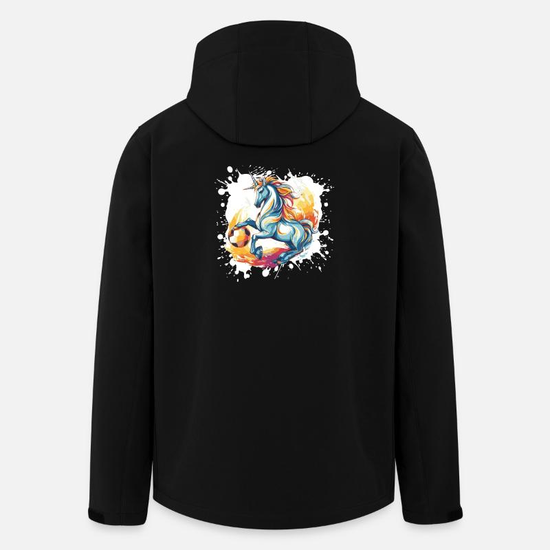 Einhorn Fussball Team - Recycelte Männer Softshell-Jacke von Stanley/Stella - Schwarz