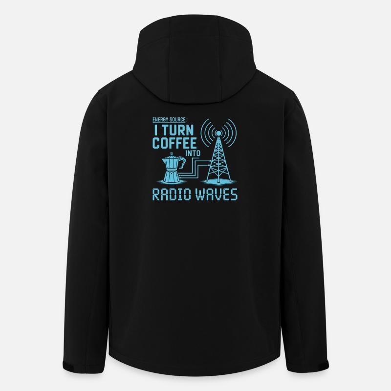 I Turn Coffee Into Radio Waves - Men’s Recycled Softshell Jacket by Stanley/Stella - black
