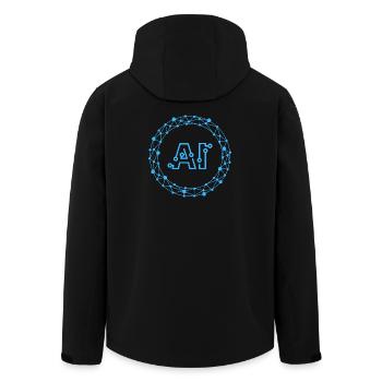 Futuristic AI Data Network Symbol - Men’s Recycled Softshell Jacket by Stanley/Stella - black - Back - AI Model Male 185 light (185cm)