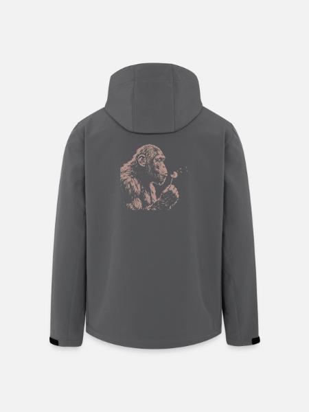 Chimpanzee Blowing Dandelion Art Monkey Nature - Men’s Recycled Softshell Jacket by Stanley/Stella - black