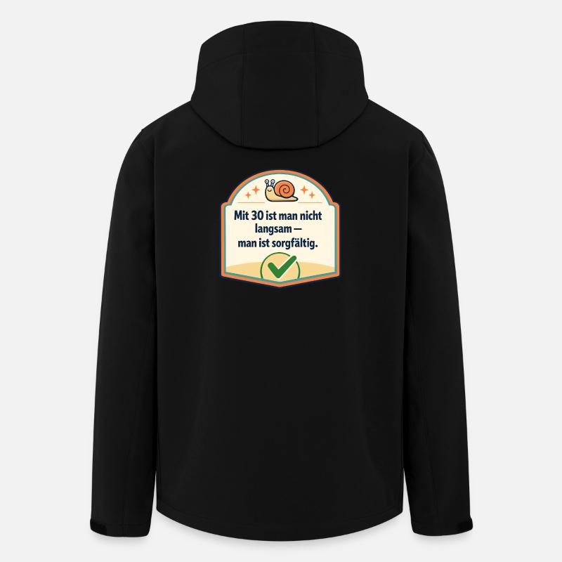 Mit 30: Langsam? Nein, sorgfältig - Recycelte Männer Softshell-Jacke von Stanley/Stella - Schwarz