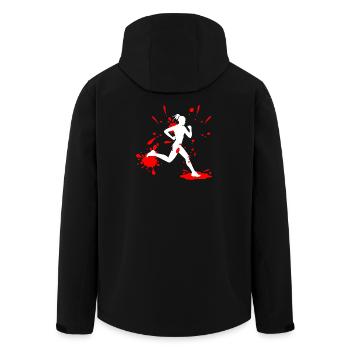 Mud Run Woman – Custom Splash Runner - Men’s Recycled Softshell Jacket by Stanley/Stella - black - Back - AI Model Male 185 light (185cm)