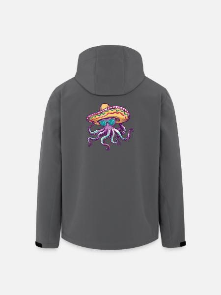 Octopus Funny Sombrero - Men’s Recycled Softshell Jacket by Stanley/Stella - black