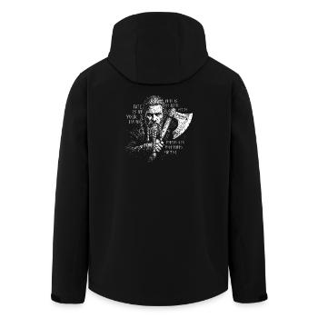 Fate is in your Hands - Men’s Recycled Softshell Jacket by Stanley/Stella - black - Back - AI Model Male 185 light (185cm)