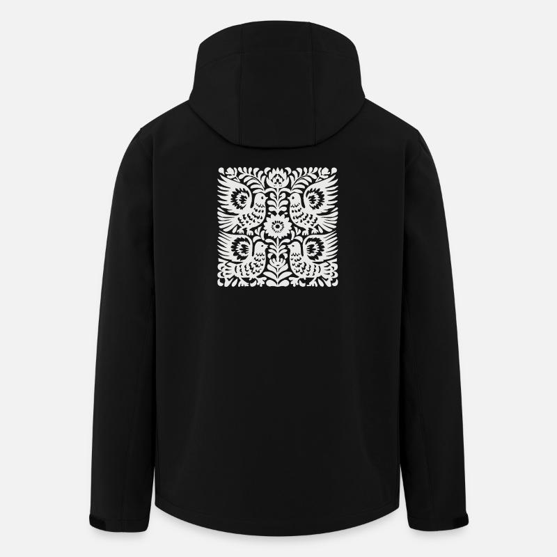Crête florale de colombe - Veste softshell homme en polyester recyclé Stanley/Stella - noir