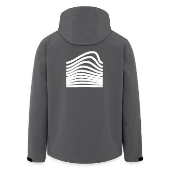 Wavy bold Lines design - Men’s Recycled Softshell Jacket by Stanley/Stella - anthracite - Back - AI Model Male 185 light (185cm)