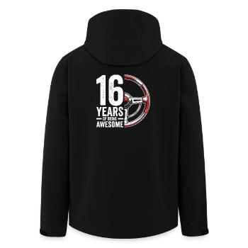 Seize ans de roues géniales - Veste softshell homme en polyester recyclé Stanley/Stella - noir - Dos - AI Model Male 185 light (185cm)
