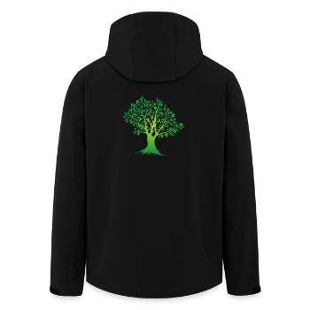 Vieil arbre, illustration d’arbre pour les amoureux de la nature - Veste softshell homme en polyester recyclé Stanley/Stella - noir - Dos - AI Model Male 185 light (185cm)