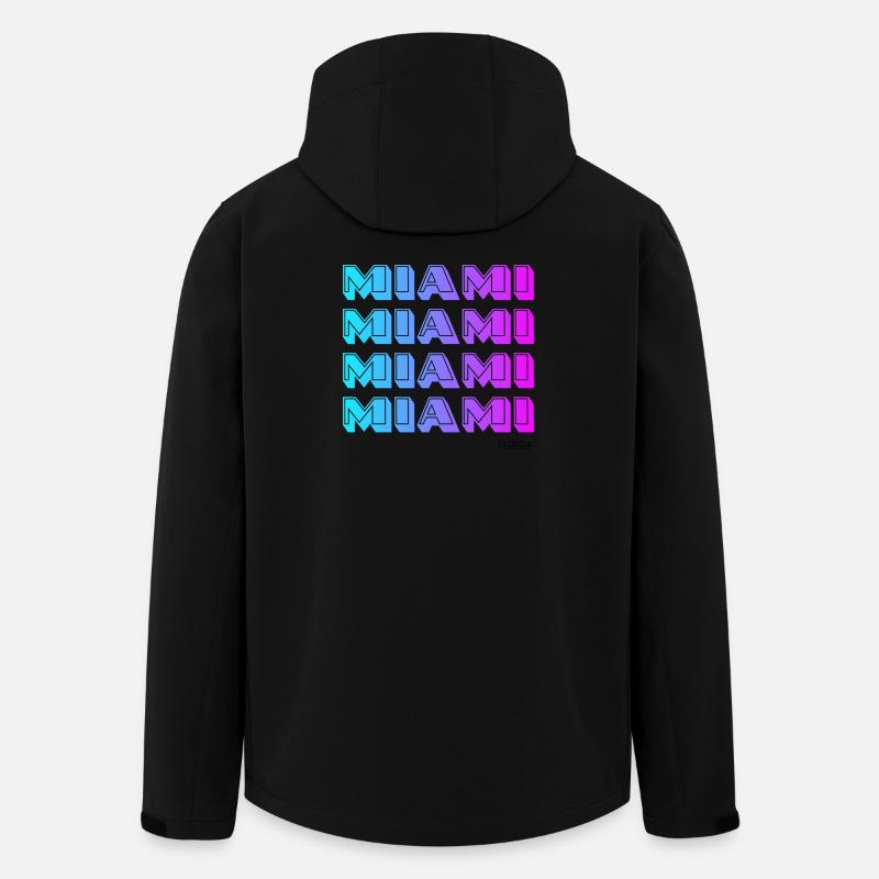 Miami Neon Gradient Pattern - Men’s Recycled Softshell Jacket by Stanley/Stella - black