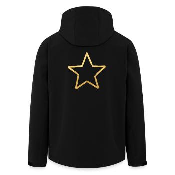 Star gold look lucky noble gift - Men’s Recycled Softshell Jacket by Stanley/Stella - black - Back - AI Model Male 185 light (185cm)