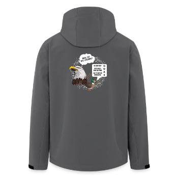 Adler Ente Büro Regeln Satire Statement Tee - Recycelte Männer Softshell-Jacke von Stanley/Stella - Schwarz - Hinten - AI Model Male 185 light (185cm)