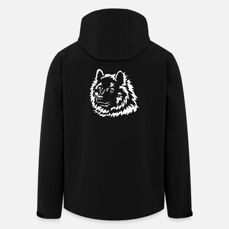 Eurasier Kopf "Black Edition" - Recycelte Männer Softshell-Jacke von Stanley/Stella - Schwarz