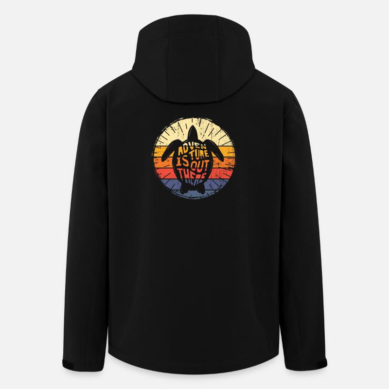 Turtle Odyssey Retro Sunset - Men’s Recycled Softshell Jacket by Stanley/Stella - black