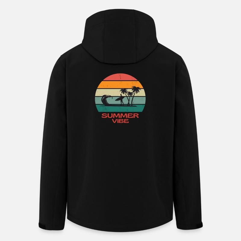 surf, surfeur, surfer, surfing - Veste softshell homme en polyester recyclé Stanley/Stella - noir
