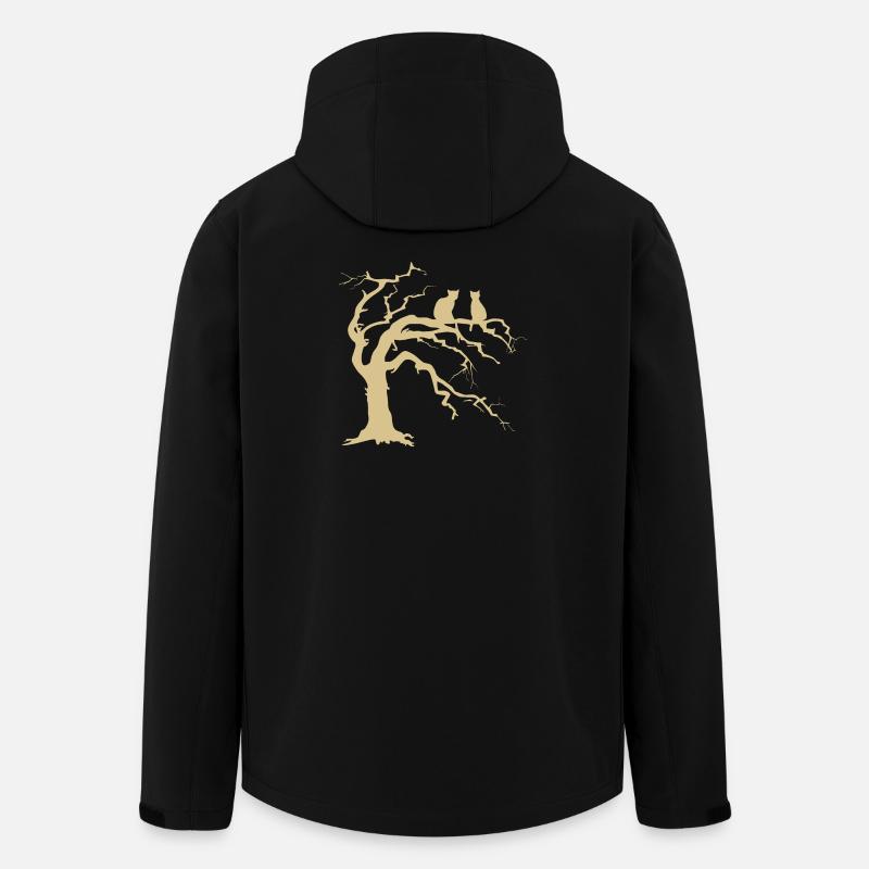 Dead tree with 2 cats silhouette - Men’s Recycled Softshell Jacket by Stanley/Stella - black