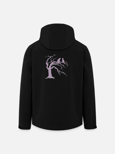 Dead tree with 2 cats silhouette - Men’s Recycled Softshell Jacket by Stanley/Stella - black