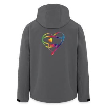 buntes Band in Herz Form und Regenbogen Farben - Recycelte Männer Softshell-Jacke von Stanley/Stella - Schwarz - Hinten - AI Model Male 185 light (185cm)