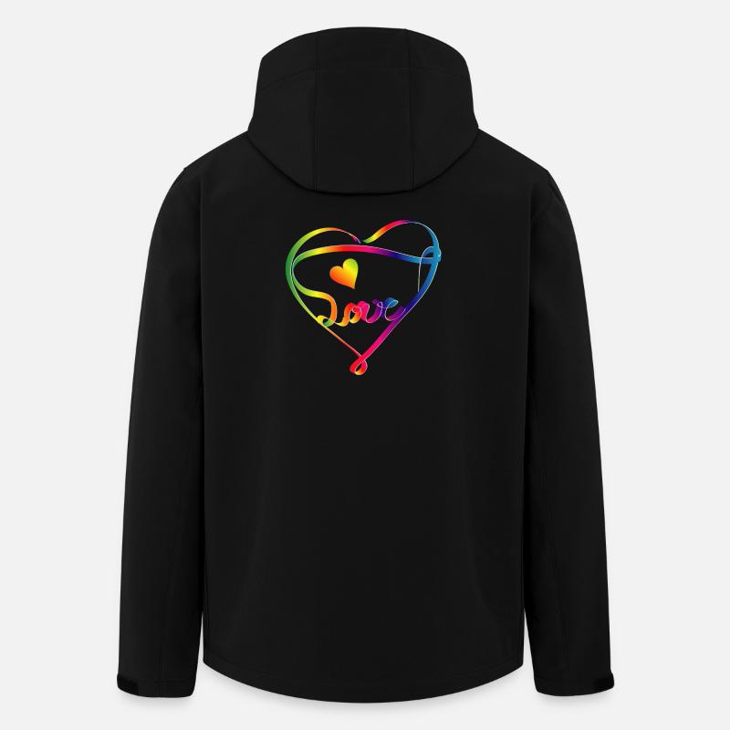 buntes Band in Herz Form und Regenbogen Farben - Recycelte Männer Softshell-Jacke von Stanley/Stella - Schwarz