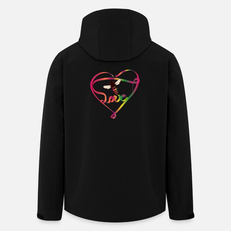 stilisierte Biene mit buntem Band und viel Liebe - Recycelte Männer Softshell-Jacke von Stanley/Stella - Schwarz