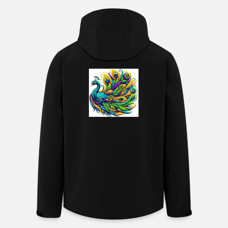 Pfau - Recycelte Männer Softshell-Jacke von Stanley/Stella - Schwarz