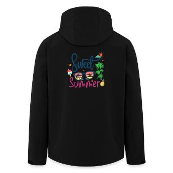Süßer Sommer - Recycelte Männer Softshell-Jacke von Stanley/Stella - Schwarz - Hinten - AI Model Male 185 light (185cm)